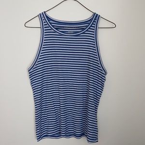 American Eagle, Size Medium, Striped blue and white tank top